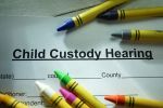 crayons on child custody papers